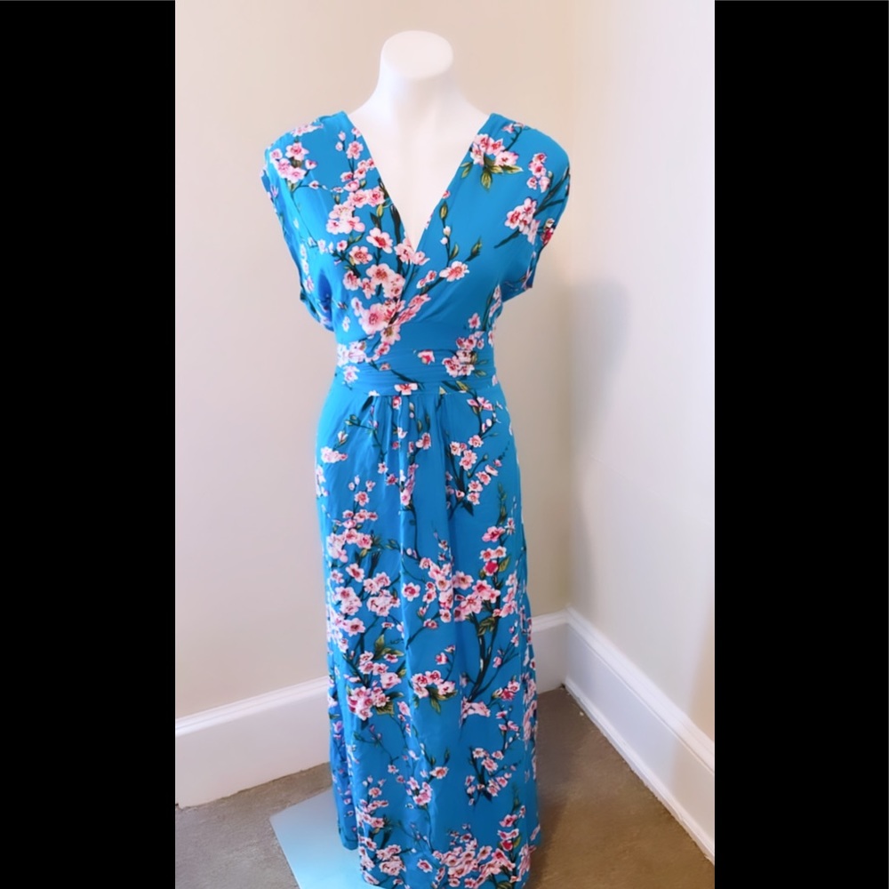 Light Blue Floral Maxi Dress